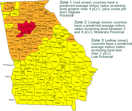 EPA Map of Radon Zones